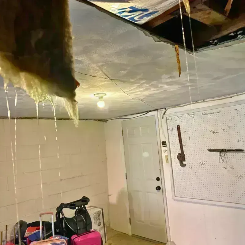 Before and after water damage restoration in DeKalb County, IL